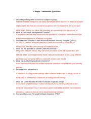 Homework Questions (Ch 7.